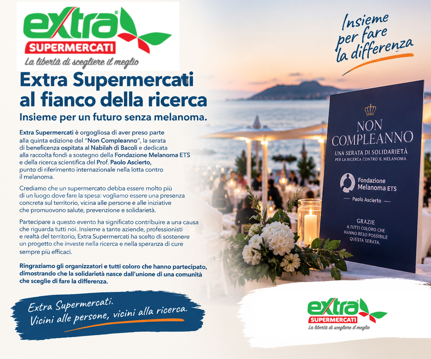 Extra Supermercati al fianco della ricerca: insieme per fare la differenza